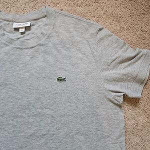 Lacoste Shirt XL FR6 Gray Green White Chest Logo Performance Outdoors Mens